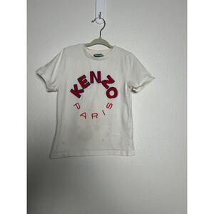 Kenzo Boys white tee shirt KENZO PARIS Red Lettering sz 6